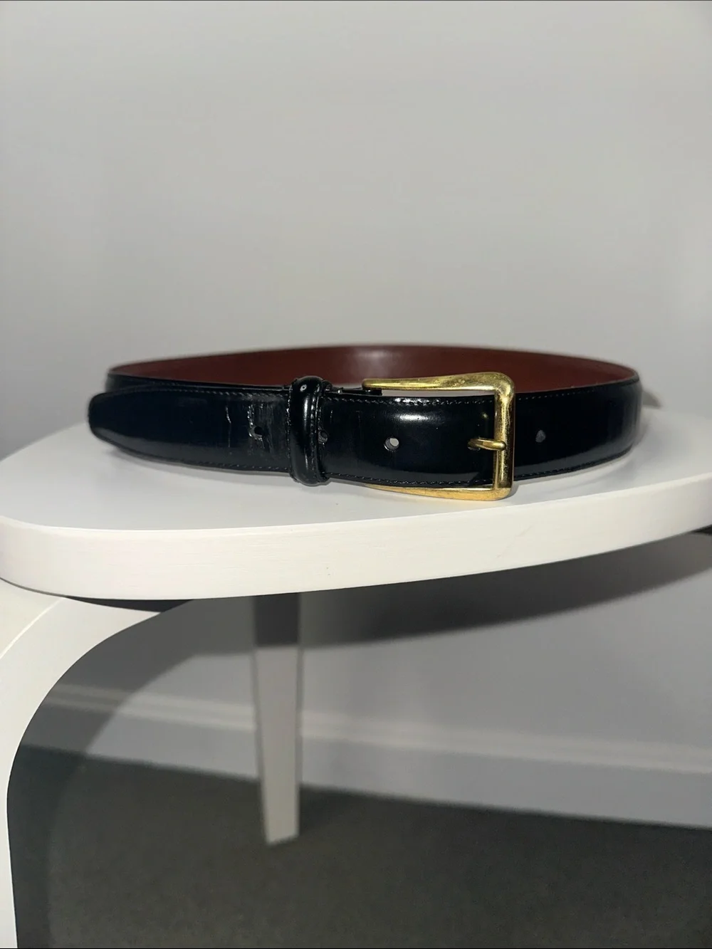 Men’s Coach Genuine Cowhide Leather Belt with Brass Buckle